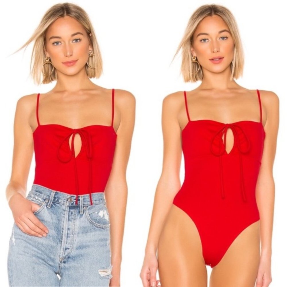 Capulet | Siren Red Kait bodysuit Cherry Cute Sexy Cut-out NWT 4